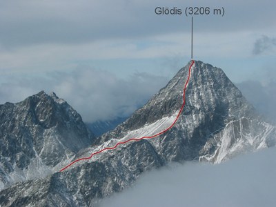 Blick vom Gipfel des Keeskopfes zum Südostgrat des Glödis.