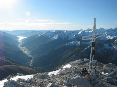 Aussicht vom Mosermandl ins Tal.