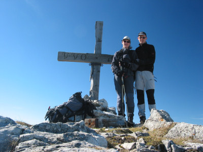 Am Gipfelkreuz der Glöcknerin (2433 m).