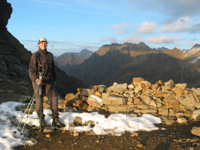 Die letzten Sonnenstrahlen auf der Gollingscharte (2326 m).