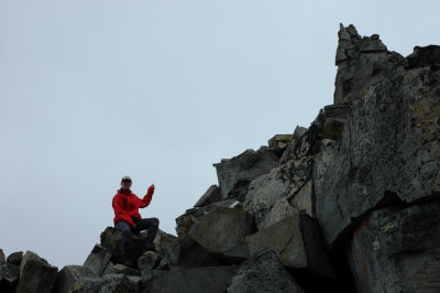 40 Meter unterhalb des Gipfels.