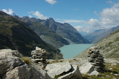 Der Mattmarkstausee im Saastal.