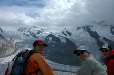 Ausblick auf den Gorner und die angrenzenden Gletscher.