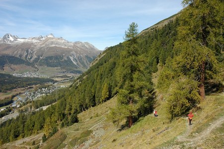 Schweißtreibender Aufstieg in Serpentinen.