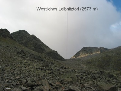 Von der Lienzer Hütte über das Westliche Leibnitztörl (2573 m) zur Hochschoberhütte.