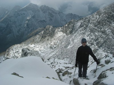 Oberhalb des Kruckelkars im Neuschnee.