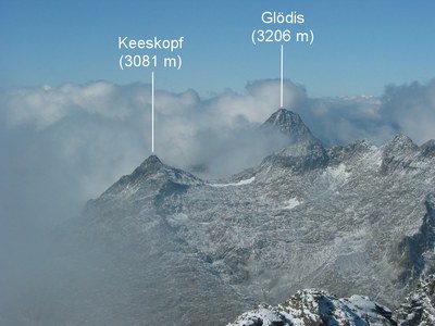 Blick hinüber zum Keeskopf und Glödis.