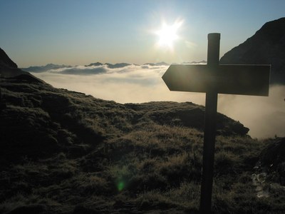 Wolkenmeer über dem Wangenitzseetal.