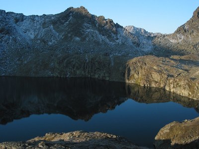 Spiegelung im Wangenitzsee um 7.50 Uhr.