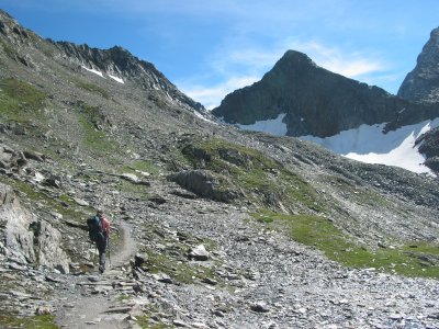 Auf dem Weg zur Mörchenscharte, rechts: der Mörchenschartenkopf.