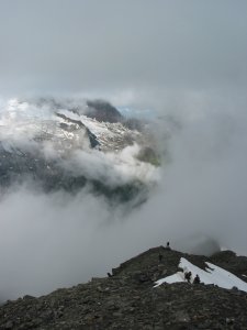 Berliner Höhenweg bei nebeligen Verhältnissen.