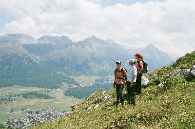 Ausblick ins Inntal über St. Moritz.