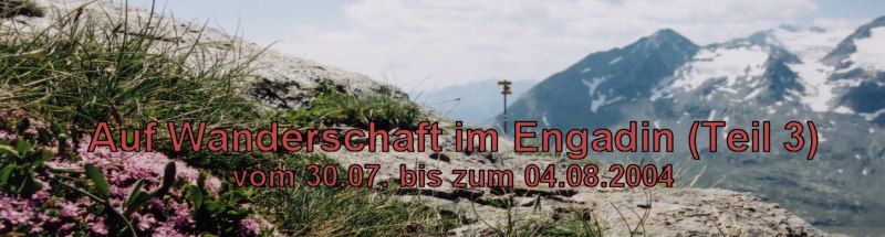 Auf Wanderschaft im Engadin (Teil 3) vom 30.07. bis zum 04.08.2004