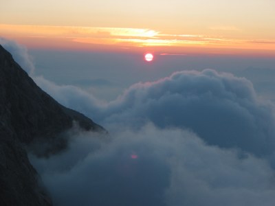 Sonnenuntergang nahe der Mannheimer Hütte.