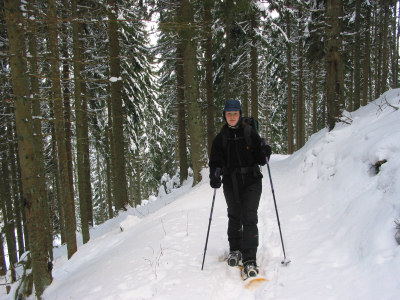 Mit Schneeschuhen im Schwarzwald.