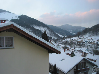 Ausblick von der Pension Waldesruh auf Todtnau.