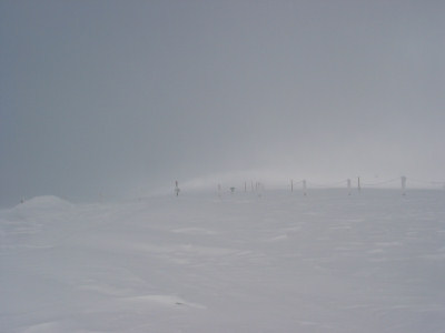 Schneeverwehungen am Feldberg.