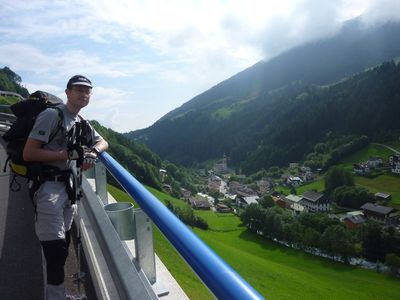 Blick auf Start und Zielort Sellrain (908 m)