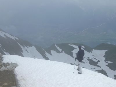 Die Aussicht am Kreuzjochkogel könnte besser sein.