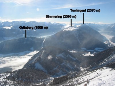 Grünberg, Simmering und Tschirgant von der Wankspitze aus gesehen.