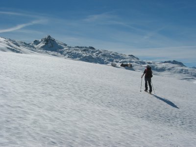 Die letzten Meter zur Neuen Heilbronner Hütte.